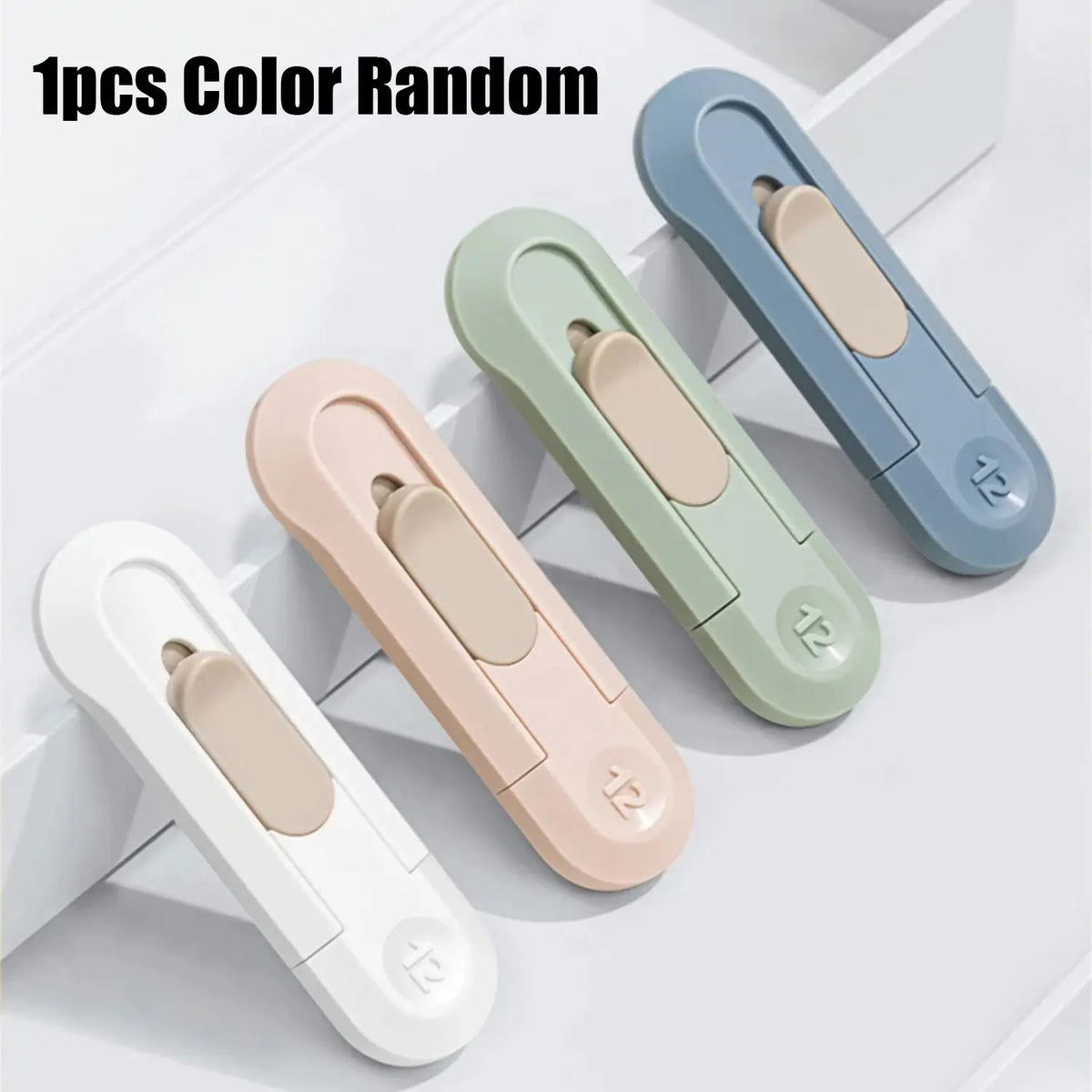 Cute Retractable Portable Box Cutter – Multifunctional Mini Knife for Office, Home, Crafts & DIY | Pink, White, Green & Blue