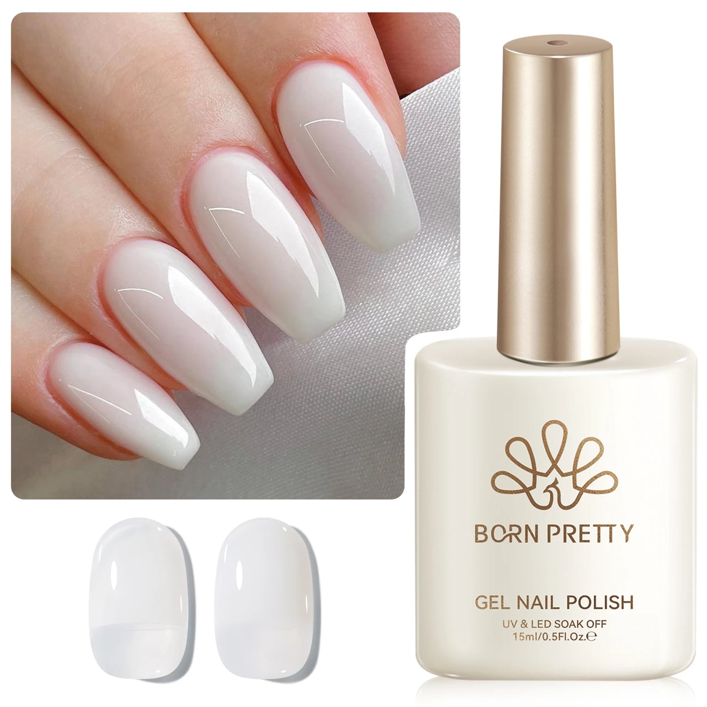 BORN PRETTY 15ml Jelly Gel Polish | Pink Nude & Glitter | Soak-Off UV/LED | 24 Shades