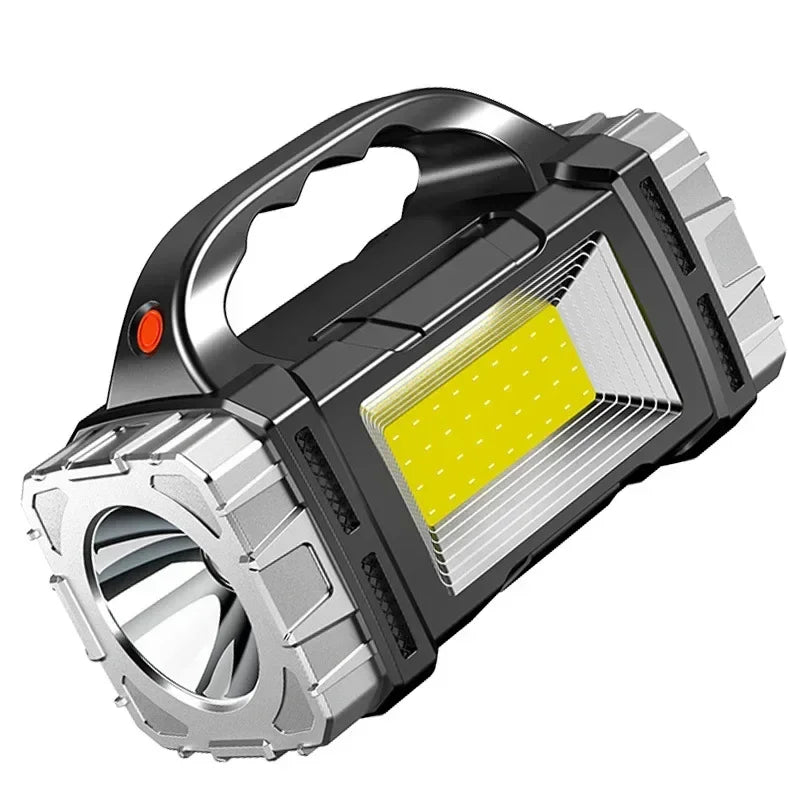Portable Powerful USB Rechargeable Flashlights Solar LED Light With COB Work Light 4 Gear Charge Mobile Phone Camping Lamps