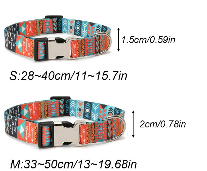 Forest Pattern Collar Pet Accessories Pet Stripes Polyester National Wind Dog Rope Adjustable Nylon Dog Collar Personalized