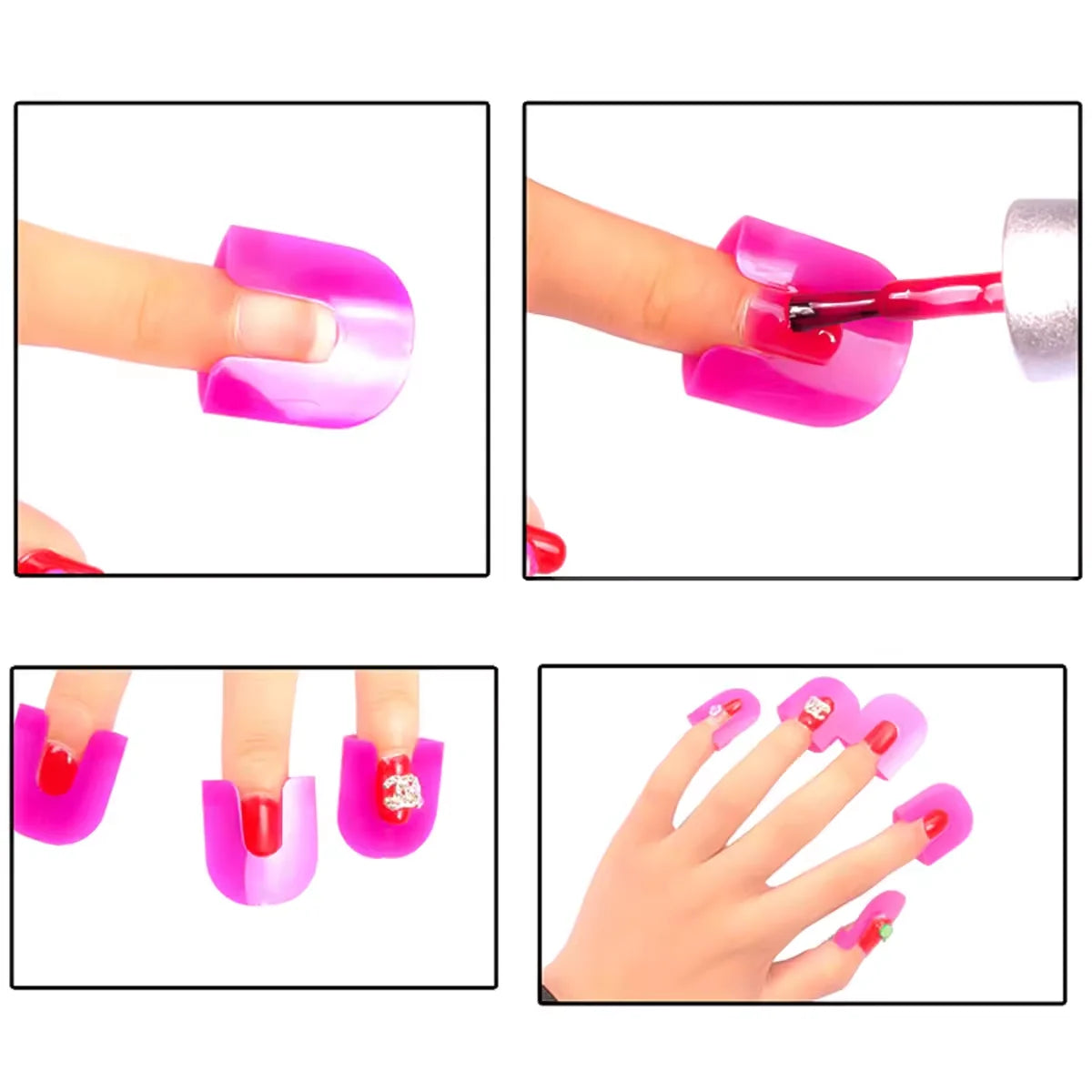 LULAA 26Pcs Shape Nail Polish Protector for Nail Painting Cuticle Protector Tape Nail Guards Spill Proof Stickers Bagged