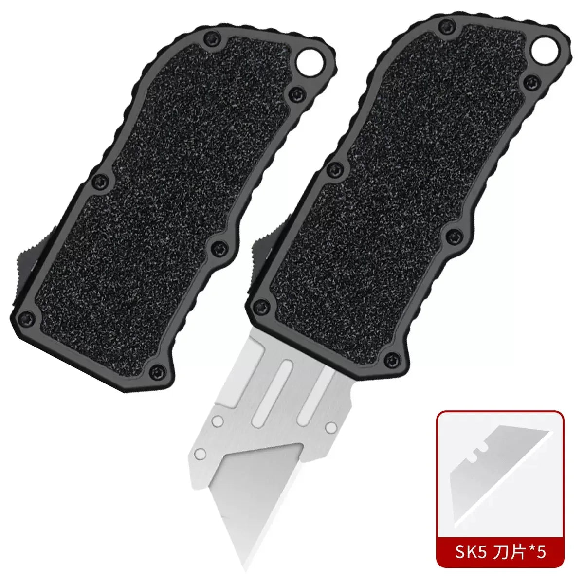 EDC Pocket Box Cutter with SK5 Replaceable Blade – Aluminum Alloy Utility Knife for Parcel Opening & Everyday Carry