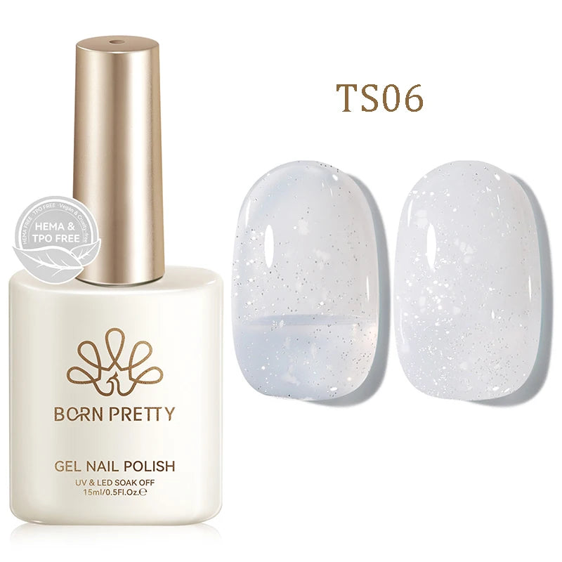 BORN PRETTY 15ml Jelly Gel Polish | Pink Nude & Glitter | Soak-Off UV/LED | 24 Shades