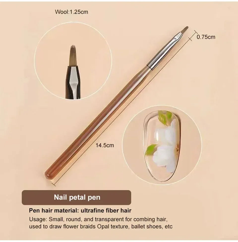 9PCS Nail Art Brush & Liner Set — DIY Acrylic Painting & Design Pens