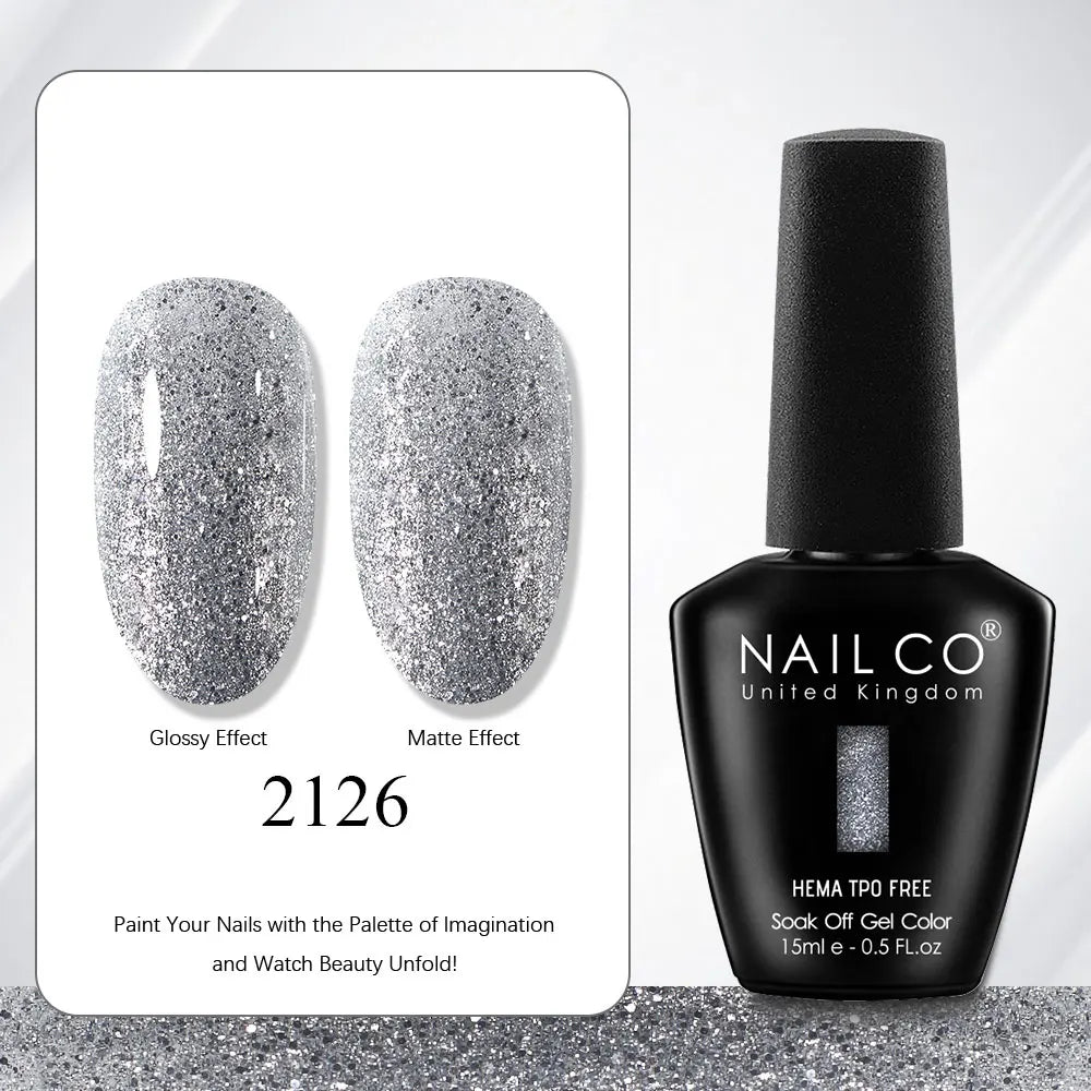 NAILCO Gel Nail Polish 15ml | 333 Colors UV/LED Soak-Off Semi-Permanent Gel Varnish | Long-Lasting Natural Resin Formula
