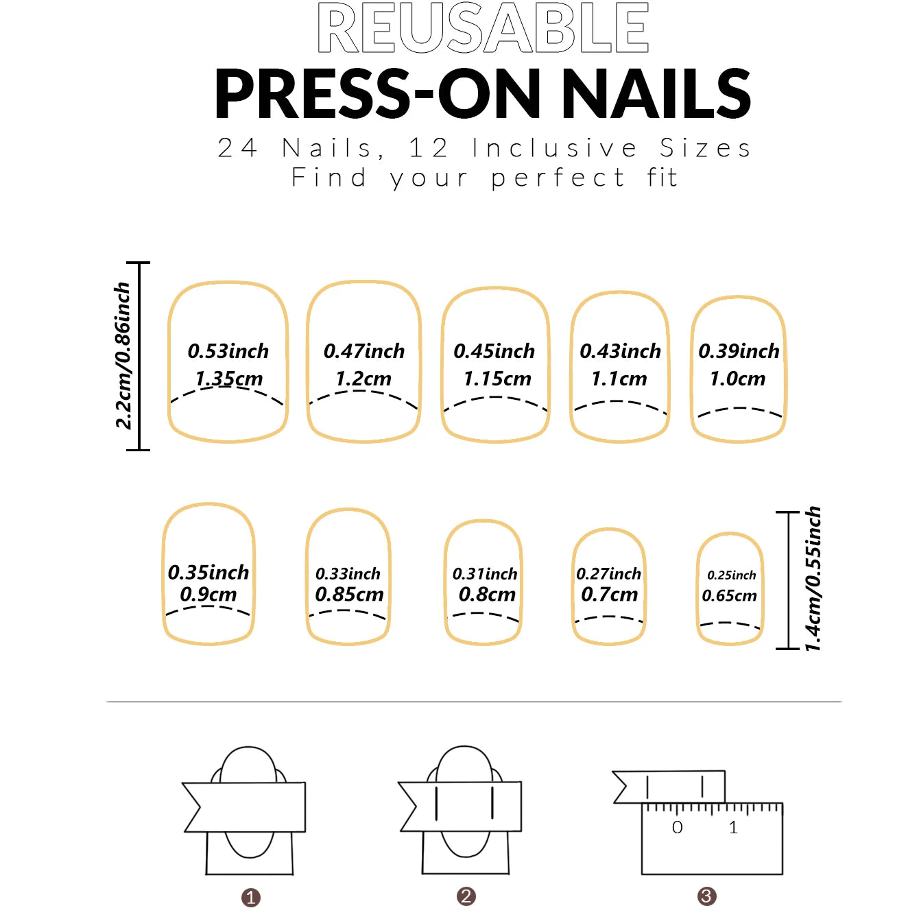 24-Piece Short Square Press-On Nails – Pinkish-White Gradient with Nail Glue & File Kit