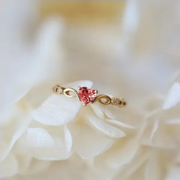Cute Heart Cubic Zirconia Cocktail Ring for Women – Trendy Daily Wear Fashion Jewelry