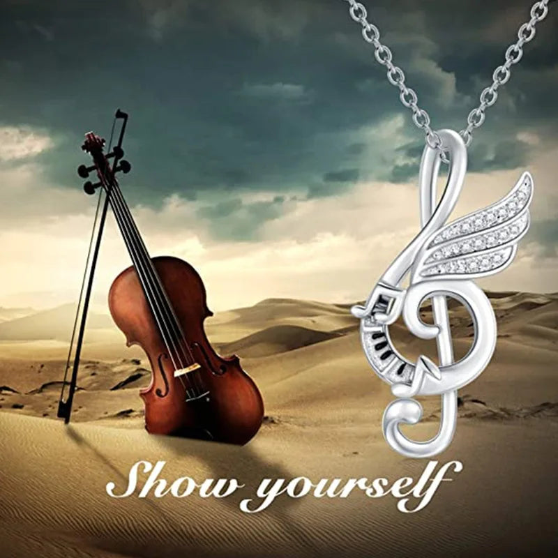 Exquisite Note Necklace for Women Creative Design Treble Clef Pendant Clavicle Chain Choker DIY Jewelry Accessories Party Gifts