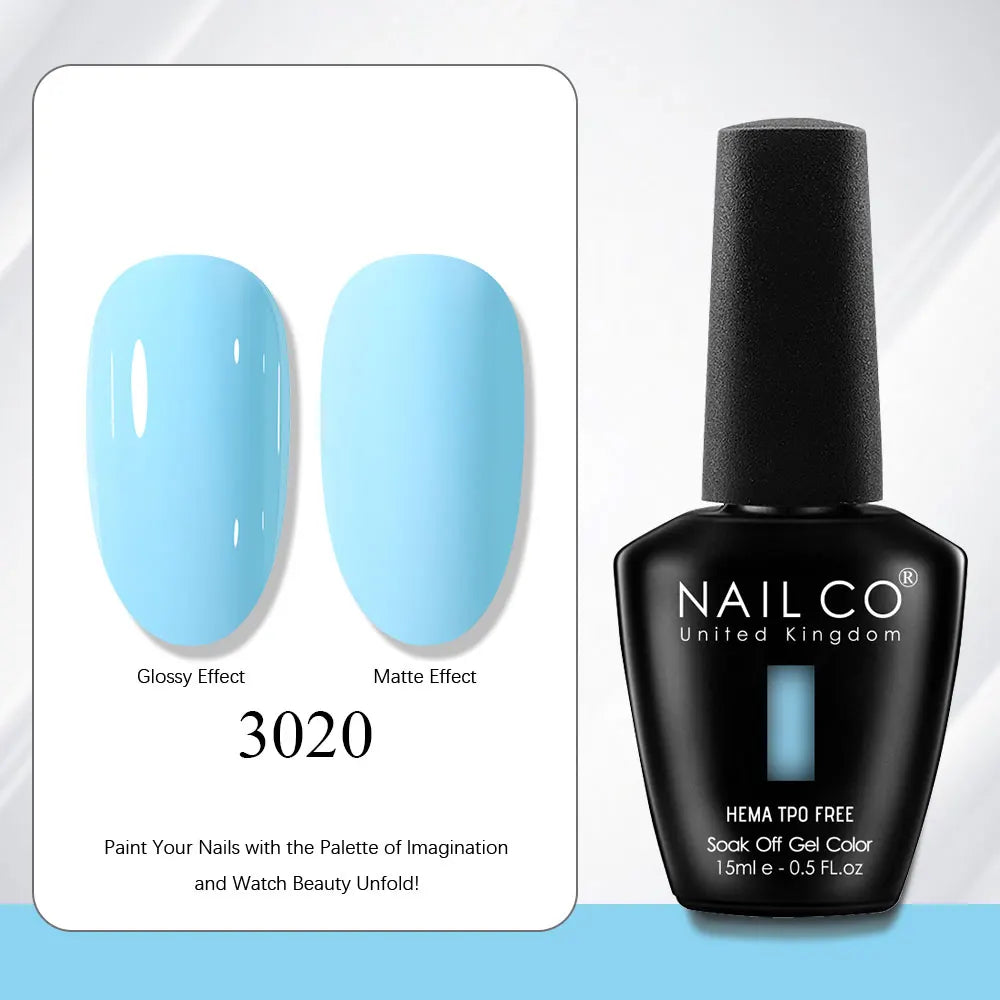 NAILCO Gel Nail Polish 15ml | 333 Colors UV/LED Soak-Off Semi-Permanent Gel Varnish | Long-Lasting Natural Resin Formula