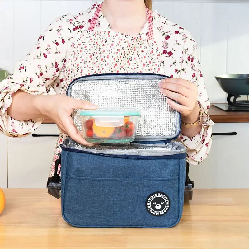 Insulated Lunch Bag for Women Working Office Rice Container Food Storage Thermal Bags Kids Portable Camping Picnic Bento Box