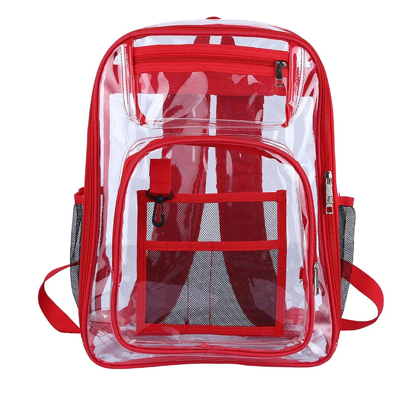 Clear PVC Transparent Backpack – Unisex Large Capacity Waterproof Shoulder Bag
