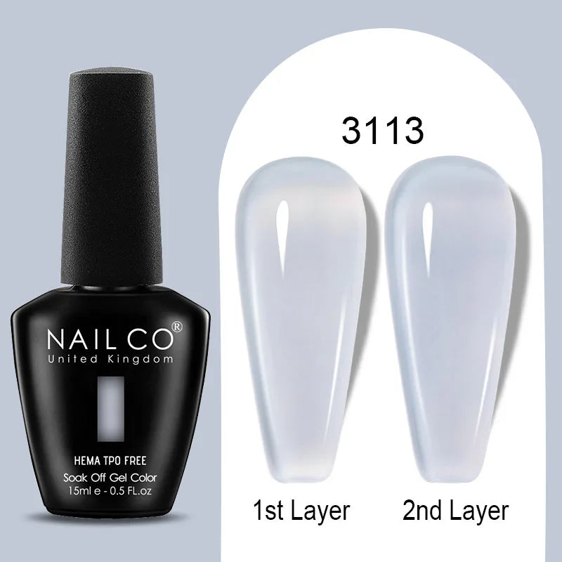 NAILCO Jelly Gel Nail Polish | HEMA-Free Soak Off UV LED Semi-Permanent Gel Varnish — 70 Colors