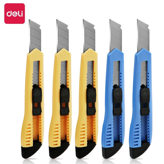 Deli SK5 18mm Retractable Utility Knife & Box Cutter – Sharp Snap Blade for Office, Art & Carton Cutting