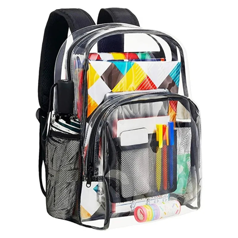 Backpack Waterproof Transparent School Bag Girl Large Capacity Backpack Solid Clear Backpack Men Fashion Transparent Plastic Bag
