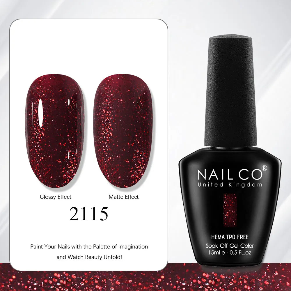 NAILCO Gel Nail Polish 15ml | 333 Colors UV/LED Soak-Off Semi-Permanent Gel Varnish | Long-Lasting Natural Resin Formula