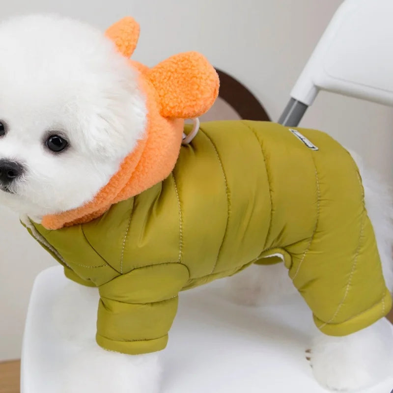Waterproof Pet Jumpsuits Winter Fleece Dog Clothes Coat with D-ring For Small Dogs Yorkshire Bichon Puppy Clothing ropa perro