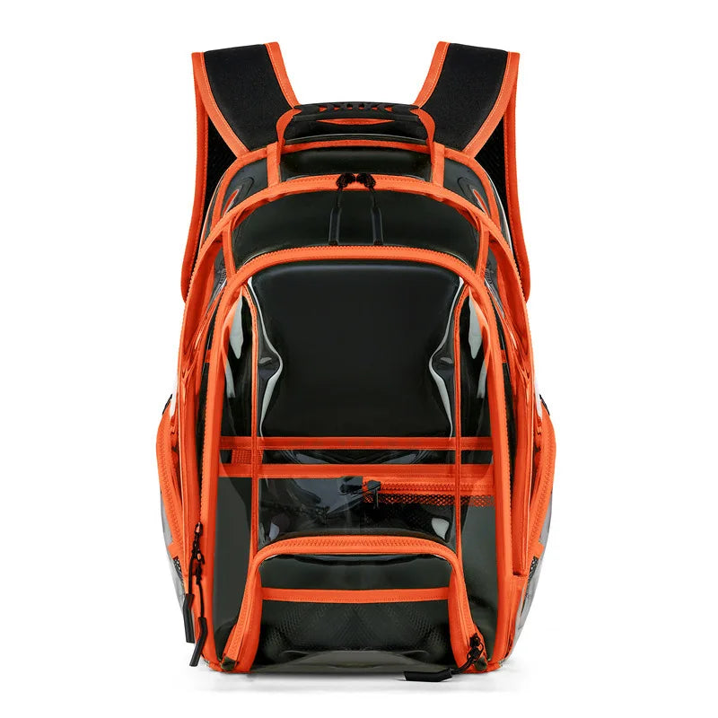 Large Capacity Transparent PVC Backpack – Waterproof School & Travel Bag for Students