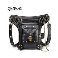 Men's Univesial Thigh Crossbody Bags Retro Fashion Outdoor Sports Belt Leg Bag Motorcycle Waterproof Canvas Waist Pack