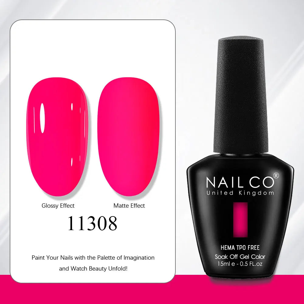 NAILCO Gel Nail Polish 15ml | 333 Colors UV/LED Soak-Off Semi-Permanent Gel Varnish | Long-Lasting Natural Resin Formula