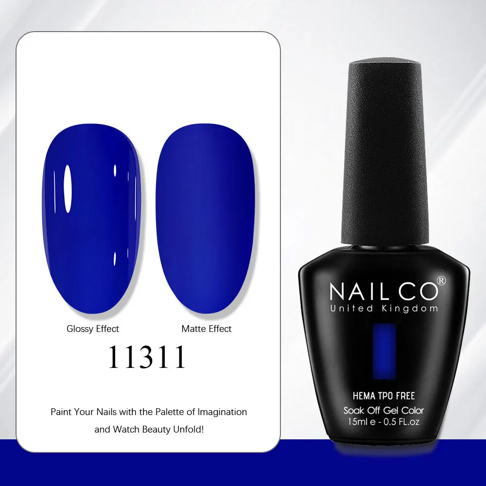 NAILCO Gel Nail Polish 15ml | 333 Colors UV/LED Soak-Off Semi-Permanent Gel Varnish | Long-Lasting Natural Resin Formula