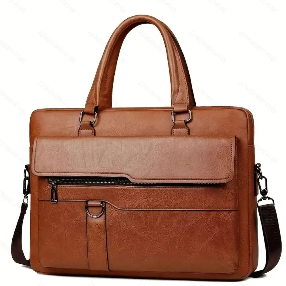Men's crossbody bag, handbag, business horizontal style, computer bag, large-capacity briefcase, multi-functional luggage
