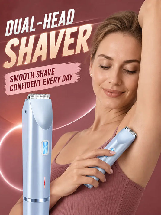 Women Body Trimmer Waterproof Electric Razor Dual Head Shaver for Face Arms Legs and Bikini Care