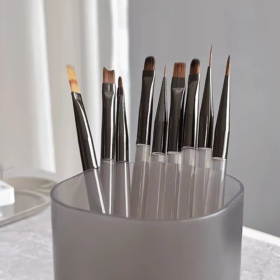 Nail Art Gel Brush Set — 9Pcs Nail Extension & Design Painting Tools