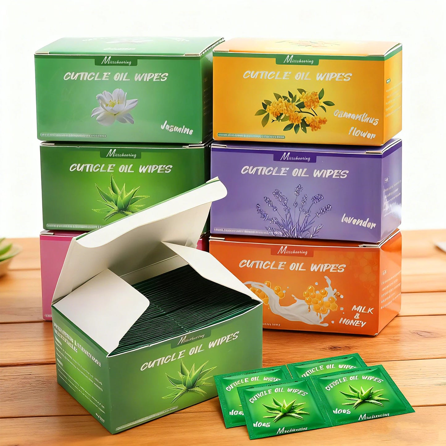Mini Disposable Cuticle Oil Wipes | 100 Pcs | 6 Scents | Daily Nail & Cuticle Care
