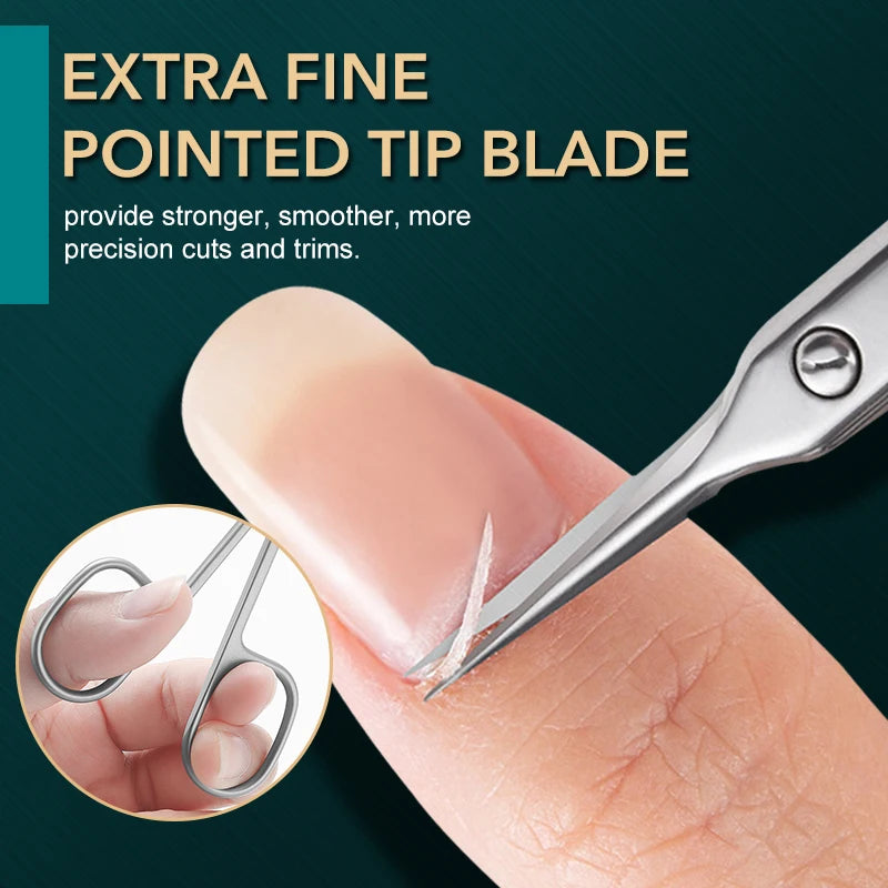 Russian Manicure Cuticle Scissors | Curved Tip Stainless Steel Dead Skin Remover