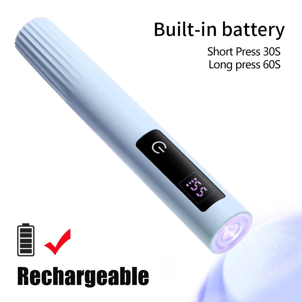 Timerable Nail UV LED Dryer Touch Lamp Rechargeable Flashlight UV Light Drying Nails Gel Polish Lamps Quick Drying Cure Tools