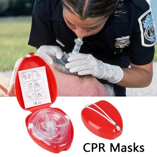 Professional CPR Breathing Mask with One-Way Valve – Reusable PVC Rescue Mask for Adults, Children & Infants