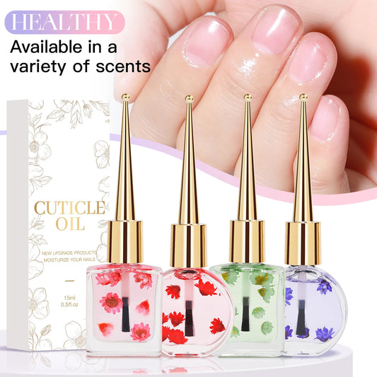 IDOL COLOR Cuticle Oil with Real Flowers — Vegan Nail Care Oil 15ml