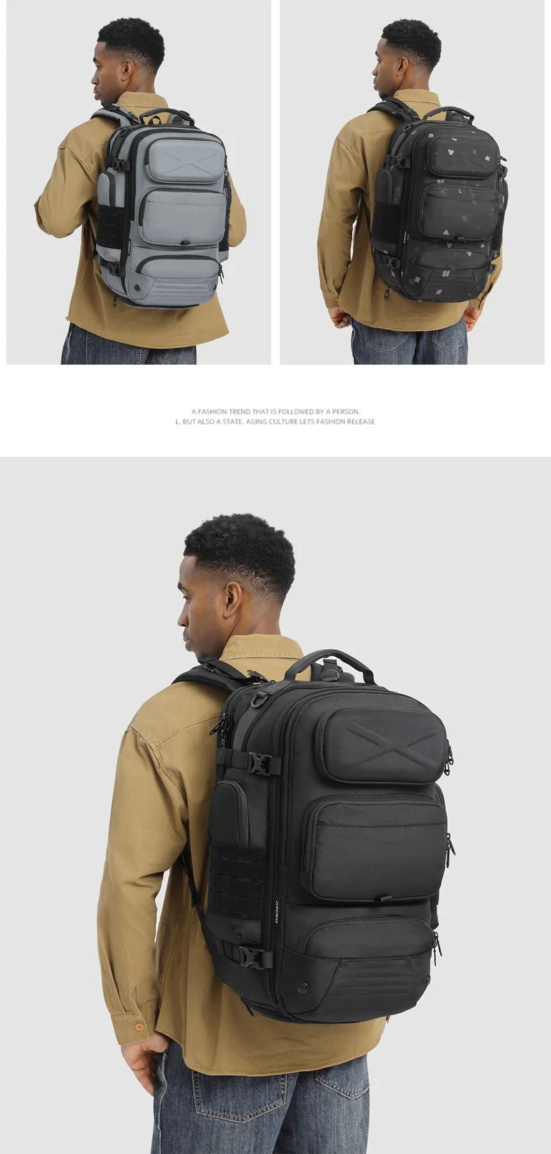 Ozuko Men's Waterproof Travel Backpack | Large Capacity Laptop Bag with Shoe Compartment