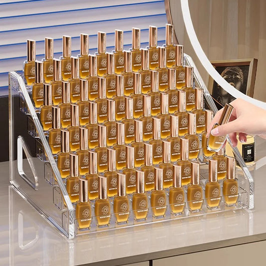 Acrylic Nail Polish Display Organizer | 3-7 Layer UV Gel Shelf & Cosmetic Rack — Quick Install, Transparent