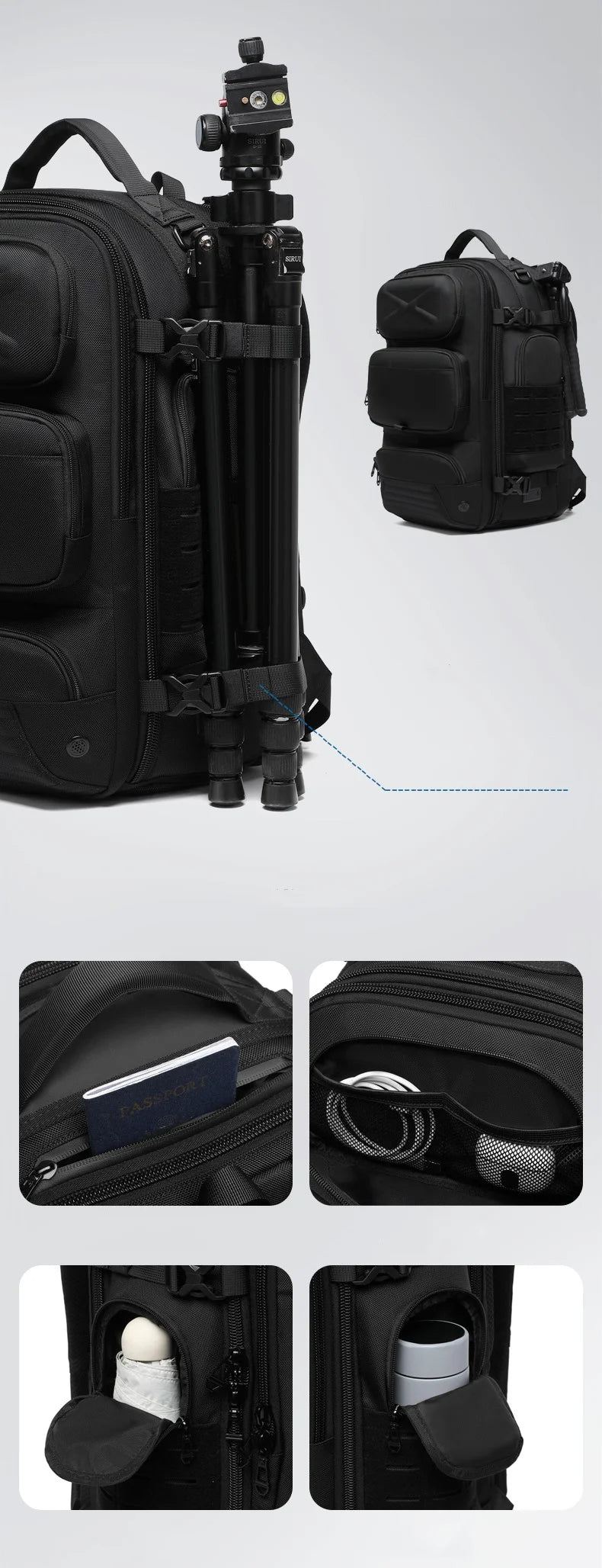 Ozuko Men's Waterproof Travel Backpack | Large Capacity Laptop Bag with Shoe Compartment