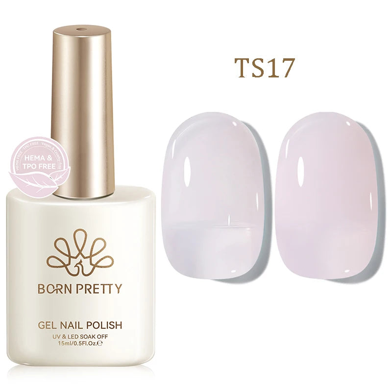 BORN PRETTY 15ml Jelly Gel Polish | Pink Nude & Glitter | Soak-Off UV/LED | 24 Shades