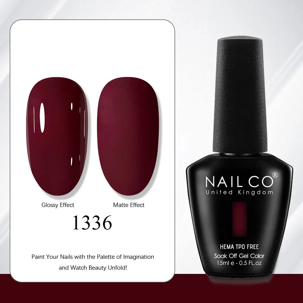NAILCO Gel Nail Polish 15ml | 333 Colors UV/LED Soak-Off Semi-Permanent Gel Varnish | Long-Lasting Natural Resin Formula