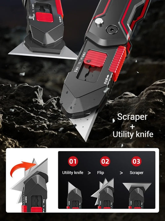 Zoecor Heavy Duty Telescopic Utility Knife – Box Cutter, Electrician Wire Stripping & Cardboard Cutting Machine
