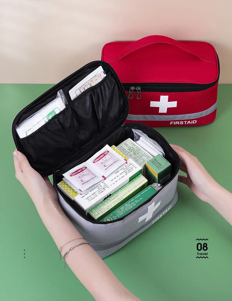 Portable Emergency Medical Kit Storage Bag – Oxford Cloth, Waterproof, Multi-Compartment Organizer | Style A & B | S, M, L