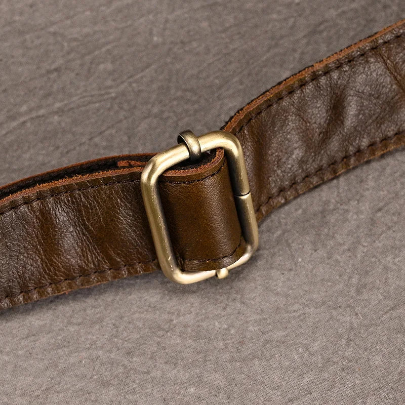 Luufan Crazy Horse Cowhide Leather Waist Bag — Men's Mini Travel Fanny Pack & Phone Pouch