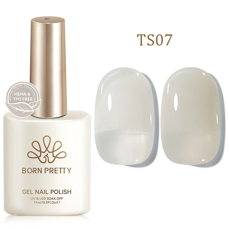 BORN PRETTY 15ml Jelly Gel Polish | Pink Nude & Glitter | Soak-Off UV/LED | 24 Shades