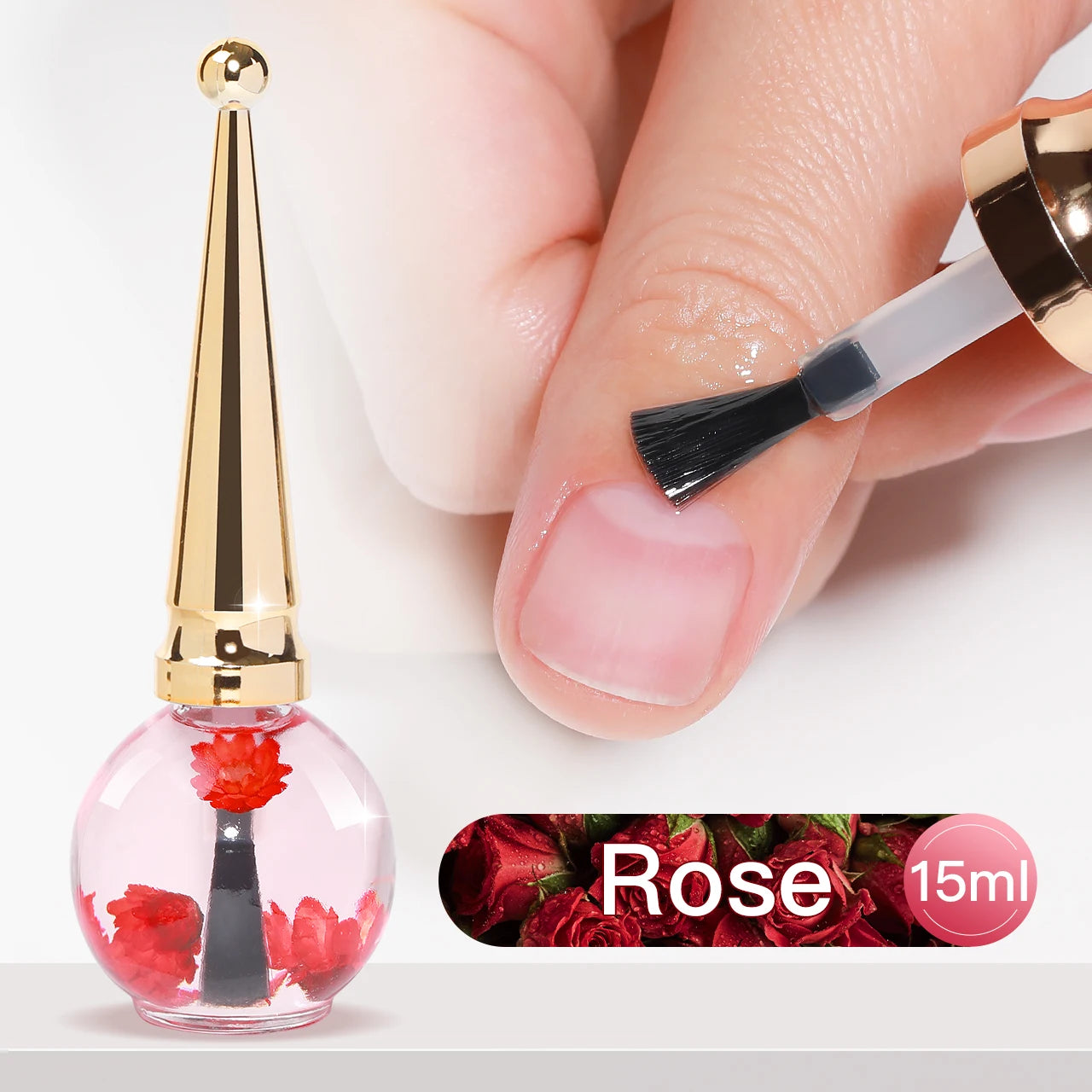 IDOL COLOR Cuticle Oil with Real Flowers — Vegan Nail Care Oil 15ml