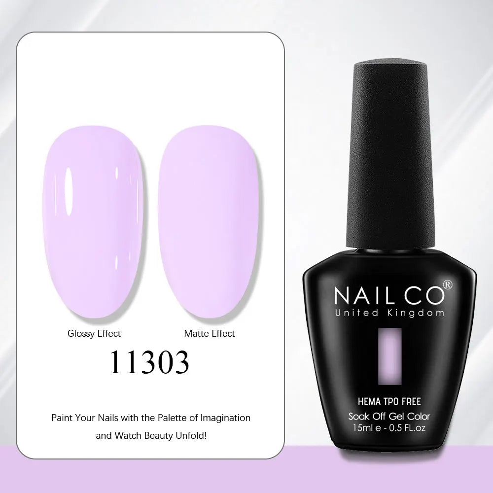 NAILCO Gel Nail Polish 15ml | 333 Colors UV/LED Soak-Off Semi-Permanent Gel Varnish | Long-Lasting Natural Resin Formula