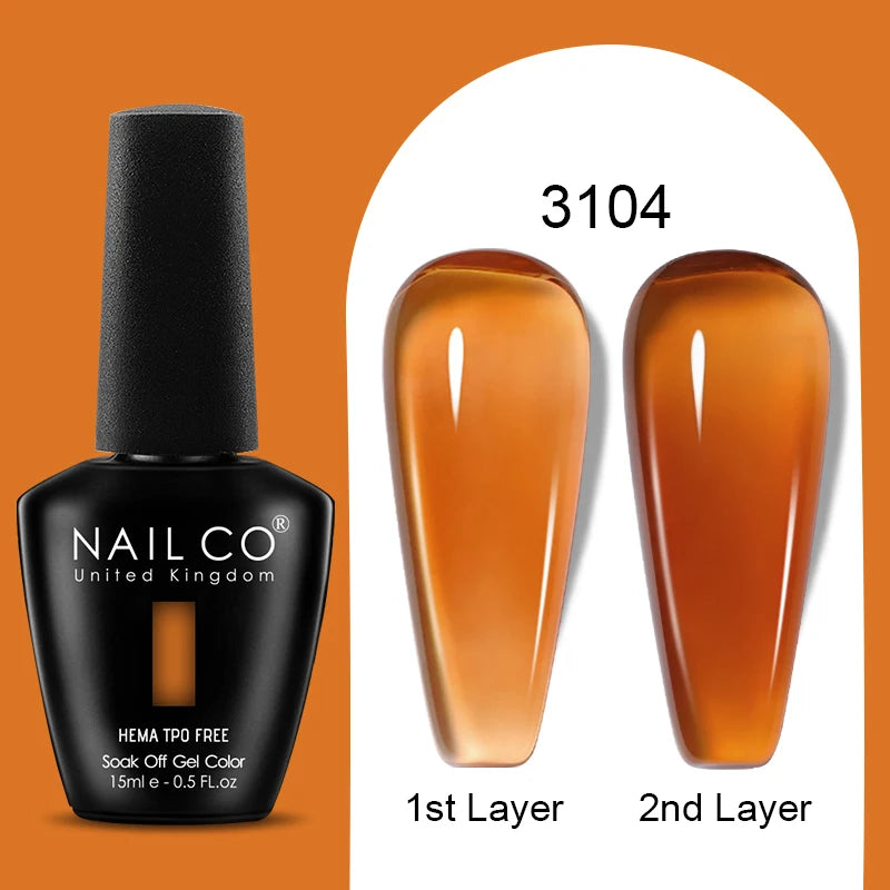 NAILCO Jelly Gel Nail Polish | HEMA-Free Soak Off UV LED Semi-Permanent Gel Varnish — 70 Colors