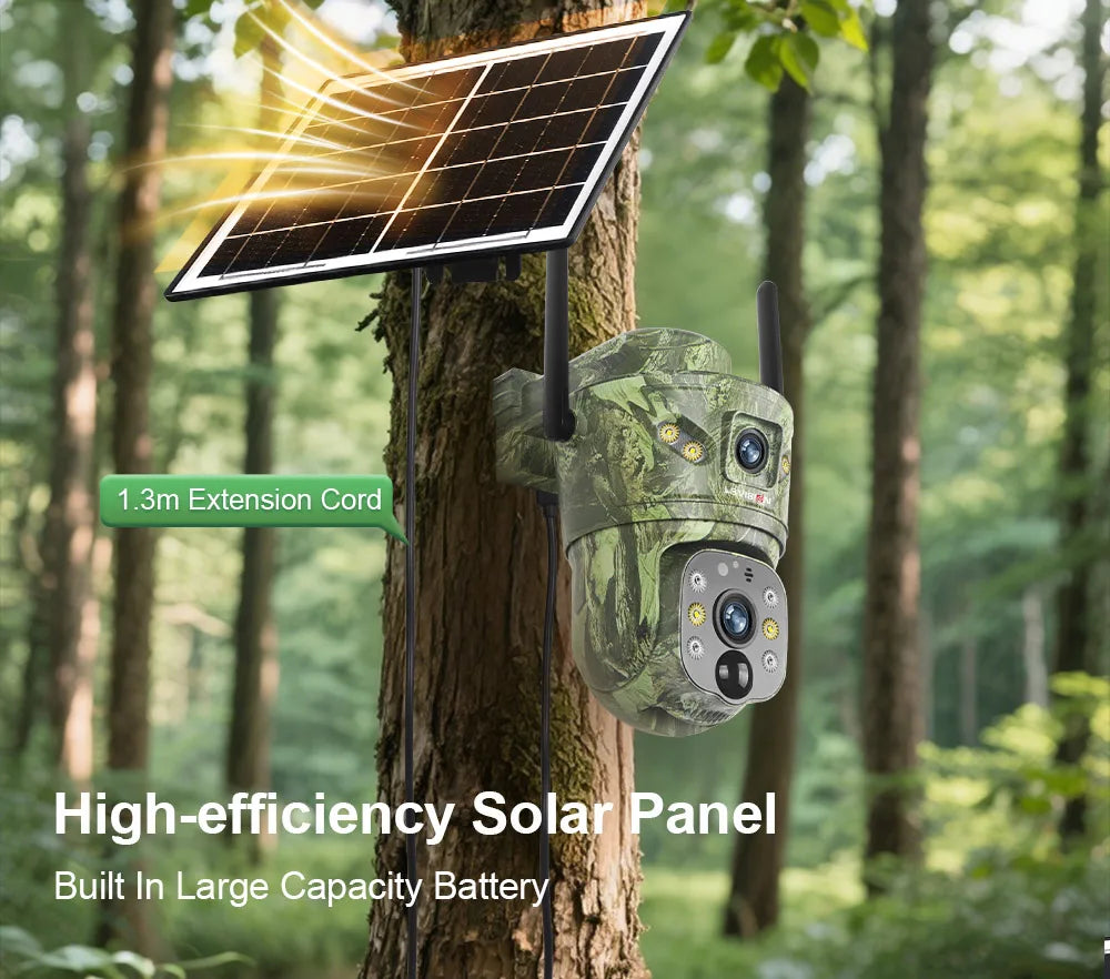LS VISION 4K Dual Screen 4G Solar Hunting Camera Outdoor WiFi PTZ Human/Animal Detection 2-Way Talk Waterproof Security Cameras