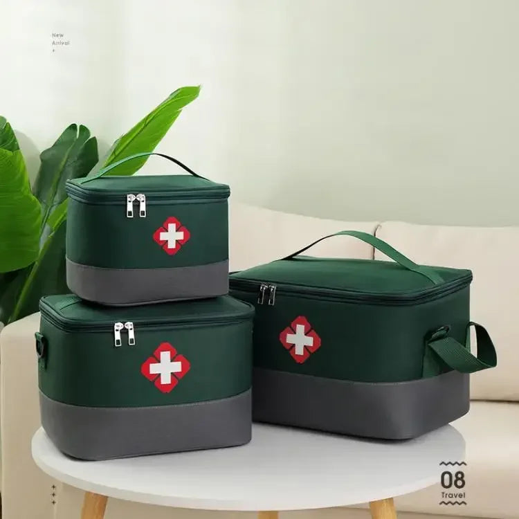 Portable Emergency Medical Kit Storage Bag – Oxford Cloth, Waterproof, Multi-Compartment Organizer | Style A & B | S, M, L