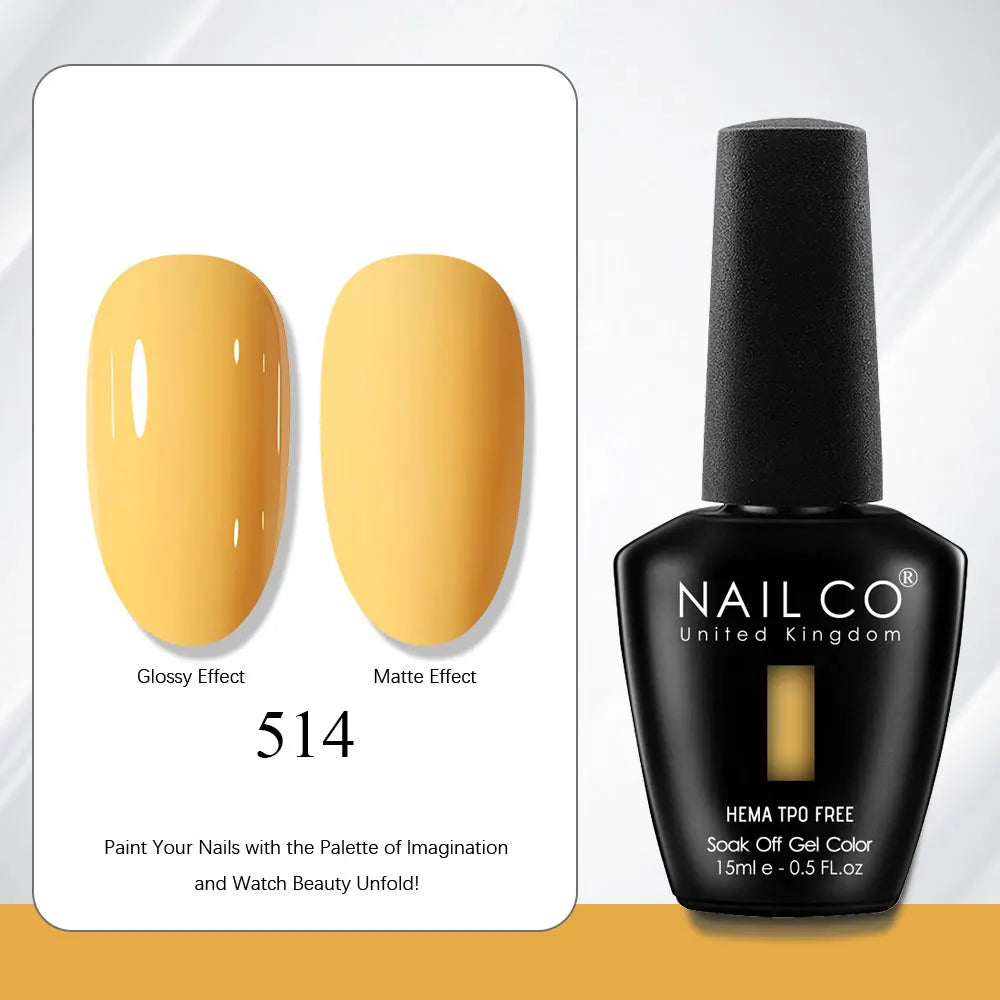 NAILCO Gel Nail Polish 15ml | 333 Colors UV/LED Soak-Off Semi-Permanent Gel Varnish | Long-Lasting Natural Resin Formula