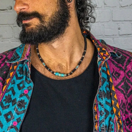 Men's Hip Hop Style Necklace Cross-Border Accessories Emperor Stone Bead Trendy Clavicle Chain Fashion Jewelry Accessory