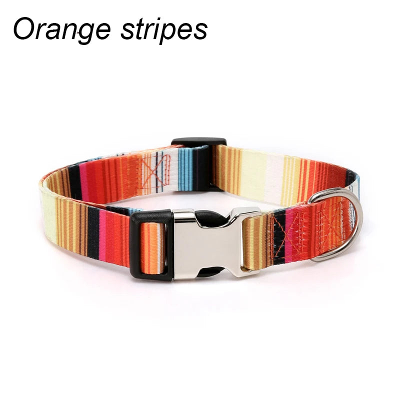 Forest Pattern Collar Pet Accessories Pet Stripes Polyester National Wind Dog Rope Adjustable Nylon Dog Collar Personalized