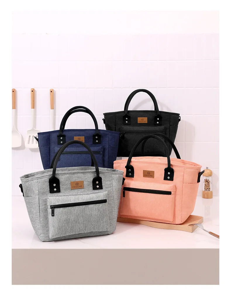 Portable Insulated Lunch Box Bag – Waterproof Picnic & Office Tote with Ice Pack Pocket